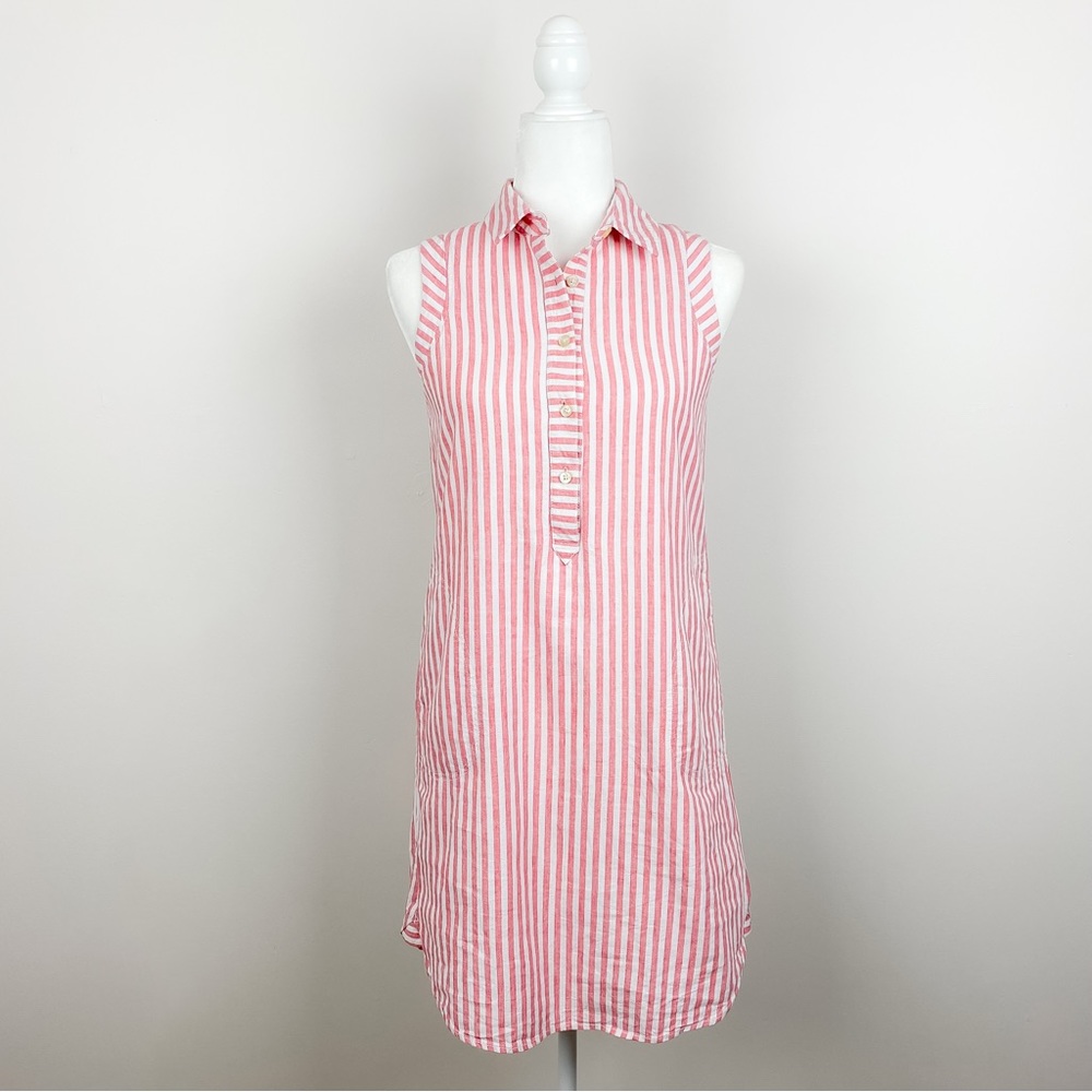 Vineyard Vines Pink Size 0 Sleeveless Button Down Tiamo Stripe Shirt Dress